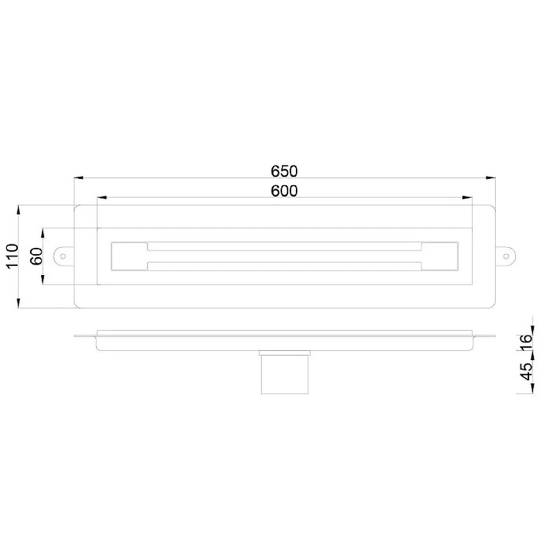 Душевой лоток Boheme Premium Trendy 60 983-60-GM с решеткой Оружейная сталь