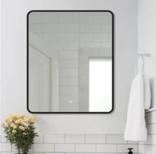 Зеркало Дабл-Ю Бангкок Black Лайт 100х80 BAN100X80BL с подсветкой прямоугольное, c сенсорным выключателем, диммером