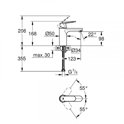Смеситель для раковины Grohe Eurosmart Cosmopolitan 23327000 Хром латунь