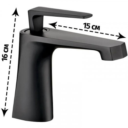 Смеситель для раковины Grocenberg GB2025BL Черный матовый