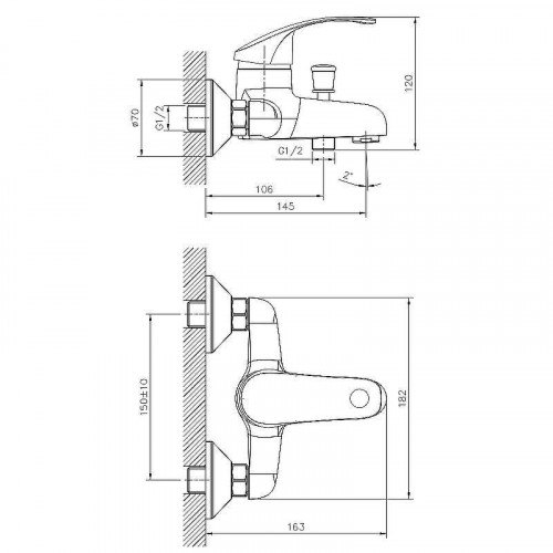 Смеситель для ванны Decoroom DR71035 Хром