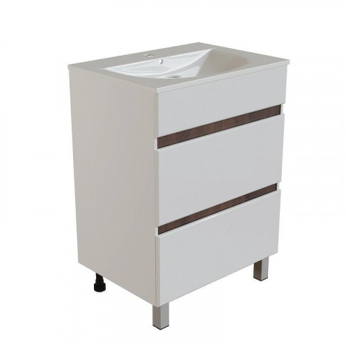 Тумба под раковину Mixline Брикс 60 557491 цвет Белый Дуб вотан