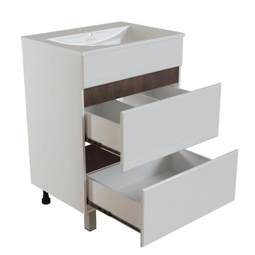 Тумба под раковину Mixline Брикс 60 557491 цвет Белый Дуб вотан