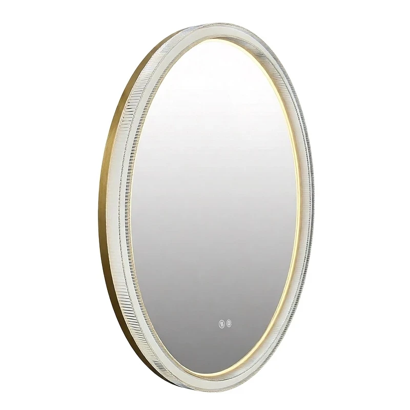 Зеркало Azario Грей 80 АZ-LED010425 с подсветкой цвет Золото матовое с сенсорным выключателем
