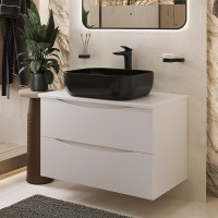 Тумба с раковиной Bond Cube 80 T05805-S61508 подвесная цвет Белый матовый