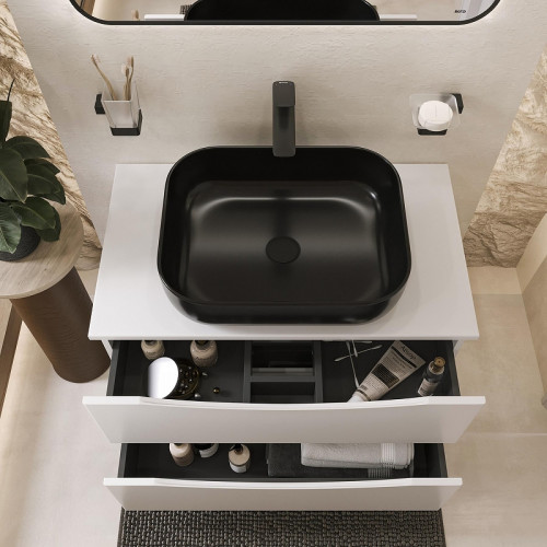 Тумба с раковиной Bond Cube 80 T05805-S61508 подвесная цвет Белый матовый