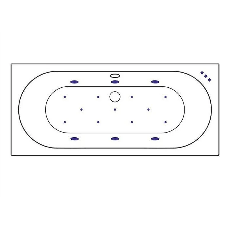 Акриловая ванна Excellent Oceana Slim 180x80 WAEX.OCE18S.RELAX.WH цвет Белый с гидромассажем форсунки Белые