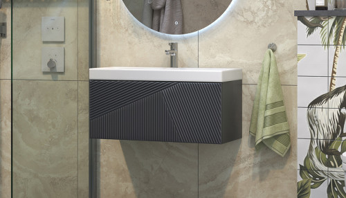 Тумба под раковину Velvex Edge 80 tp.EDG.9696.80.1Y подвесная Графит