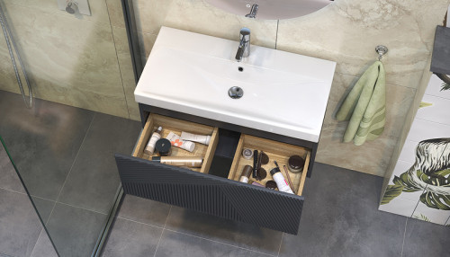 Тумба под раковину Velvex Edge 80 tp.EDG.9696.80.1Y подвесная Графит