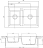 Кухонная мойка Aquaton Делия 78 DBL 1A723132DE290 Шампань искусственный камень (литьевой мрамор) встраиваемый