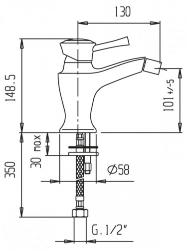 Смеситель для биде Cezares Giubileo GIUBILEO-BSM1-02 Бронза латунь