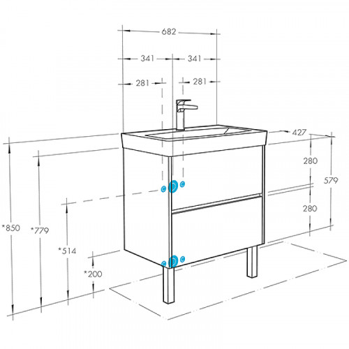Тумба с раковиной Aquaton Сканди 70 1A2518K0SD010 подвесная Белая МДФ / ЛДСП