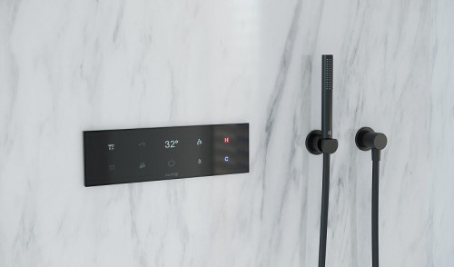 Смеситель для душа Kludi TouchTronic 38310G1-00 с термостатом Черный