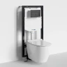 Комплект унитаза с инсталляцией WasserKRAFT Mindel 56TLT.010.ME.MB03.H002 цвет Белый с сиденьем Микролифт и клавишей смыва цвет Черный матовый