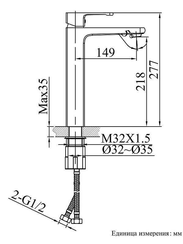 Смеситель для раковины AltroBagno Lamberto 010224 GM цвет Оружейная сталь