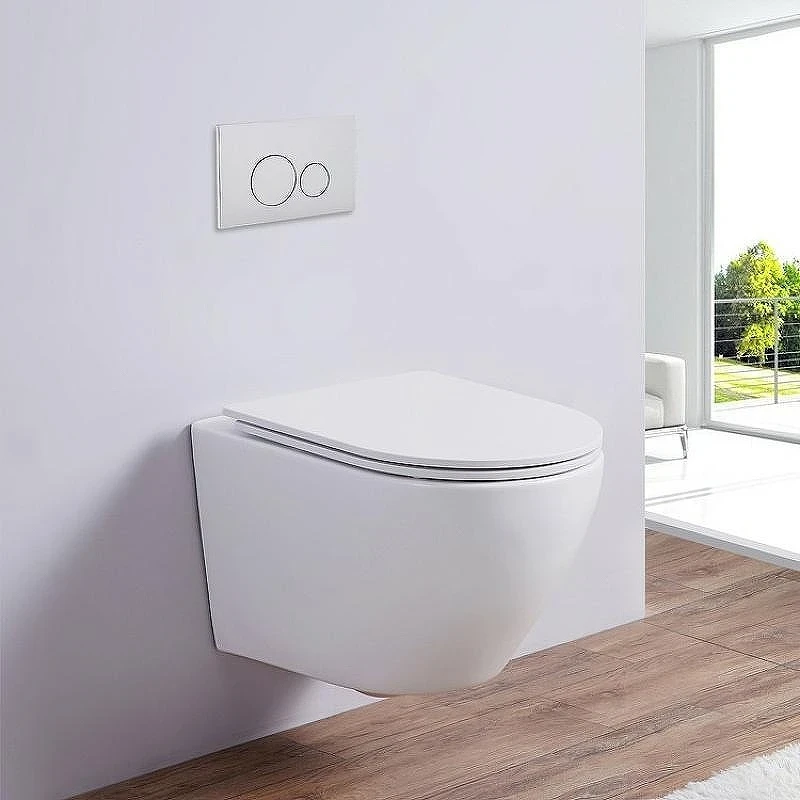 Унитаз с инсталляцией CeramaLux 2197 + WeltWasser WW Marberg 507 10000005949+10000005952 с сиденьем Микролифт с клавишей смыва Хром глянцевый