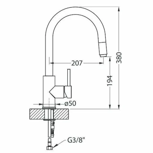 Смеситель для кухни Alveus Delos-P G81 Concrete 1129019 Бетон нержавеющая сталь