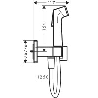 Гигиенический душ со смесителем Hansgrohe Bidette 29233670 Черный матовый латунь встраиваемый