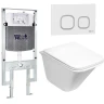 Комплект унитаза с инсталляцией WeltWasser AMBERG 497 ST + ROTBACH 004 GL-WT + AMBERG RD-WT 10000006746 цвет Белый глянцевый с сиденьем Микролифт и клавишей смыва цвет Белый