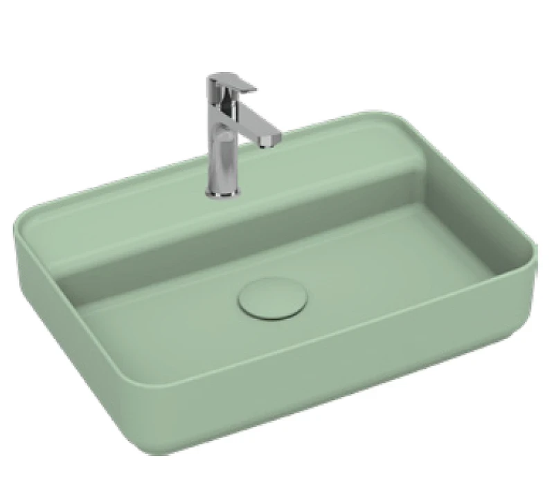 Раковина накладная Isvea Infinity 55 10NF66055-2T цвет Мятно-зеленый матовый