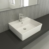 Раковина Berges Ego 50 182002 Белая глянцевая фарфор подвесная, накладная