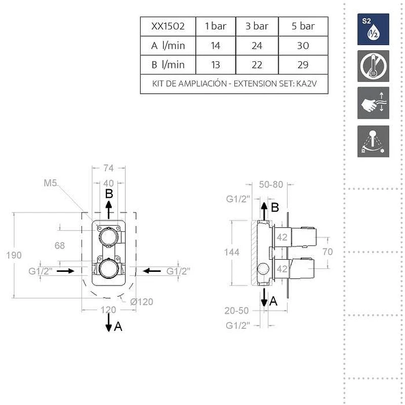 Душевая система Ramonsoler Tzar K3415021NM Черная матовая