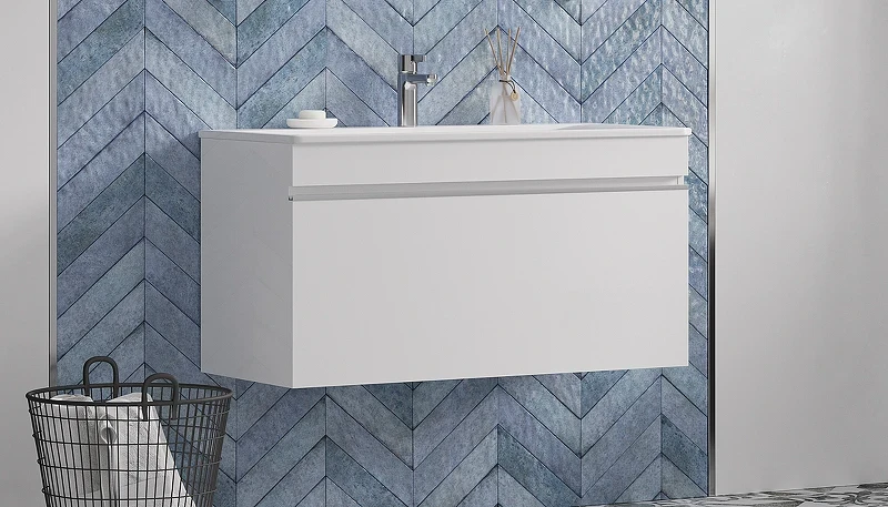 Тумба под раковину Velvex Pulsus 100 tp.PUL.PUL.100.1Y подвесная Белая глянцевая
