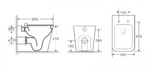 Унитаз WeltWasser Gelbach 002 GL-WT 10000003664 приставной Белый глянец с сиденьем Микролифт фаянс приставной
