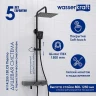 Душевая система WasserKRAFT A114.255.130.CB Thermo с термостатом Черная матовая латунь на стену