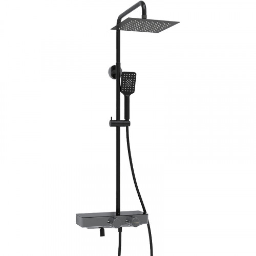 Душевая система WasserKRAFT A114.255.130.CB Thermo с термостатом Черная матовая латунь на стену