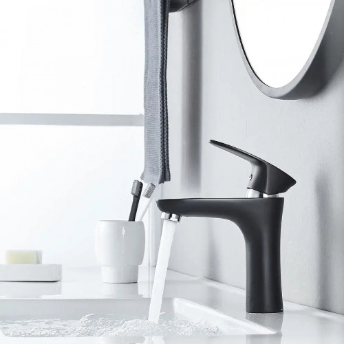 Смеситель для раковины Shevanik S9801H цвет Черный Хром