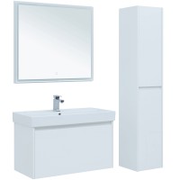 Зеркало Aquanet Nova Lite 90 242264 с подсветкой Белое МДФ / ЛДСП, стекло