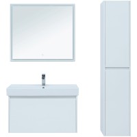Зеркало Aquanet Nova Lite 90 242264 с подсветкой Белое МДФ / ЛДСП, стекло