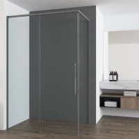 Душевой уголок Vincea Ultima 140х100 VSR-7UL1014CLGM профиль Вороненая сталь стекло прозрачное