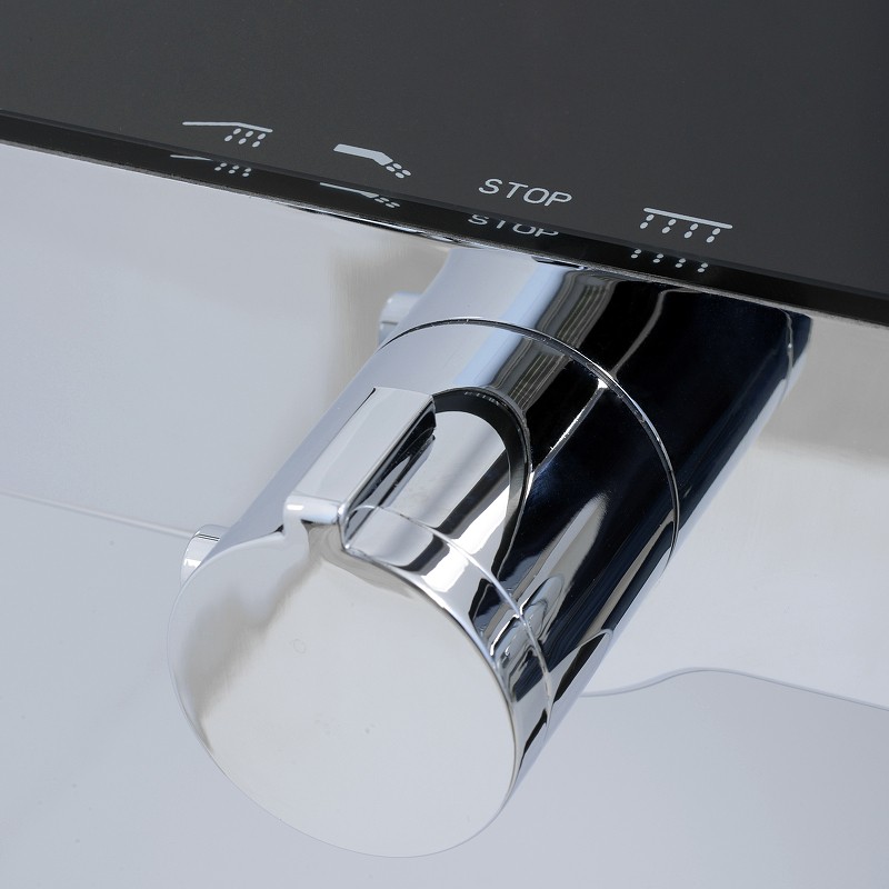 Душевая система WasserKRAFT Thermo A11401 с термостатом Черная матовая Хром латунь на стену