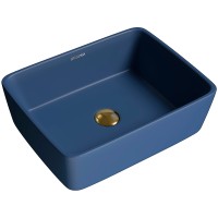 Раковина-чаша Grossman Color 48 GR-3016BLM Синяя матовая фаянс накладная