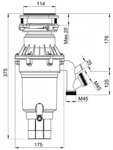 Измельчитель пищевых отходов Granula R650 цвет Графит матовый