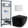 Комплект унитаза с инсталляцией WeltWasser MARBERG 507 + MERZBACH 043 XL MT-BL + MAR 507 SE GL-WT 10000014151 цвет Белый глянцевый с сиденьем Микролифт и клавишей смыва цвет Белый глянцевый