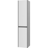 Шкаф пенал Brevita Balaton 35 L BAL-05035-48-2Л подвесной Белый матовый Серый матовый МДФ / ЛДСП