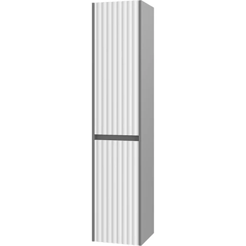Шкаф пенал Brevita Balaton 35 L BAL-05035-48-2Л подвесной Белый матовый Серый матовый МДФ / ЛДСП