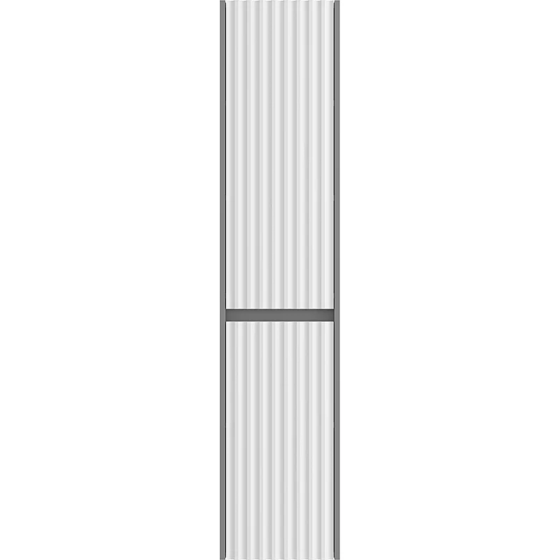 Шкаф пенал Brevita Balaton 35 L BAL-05035-48-2Л подвесной Белый матовый Серый матовый МДФ / ЛДСП