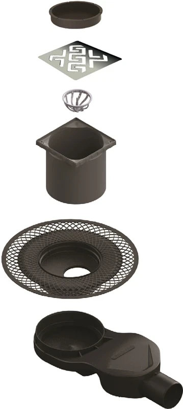 Душевой трап Berges Platz Antik 150x150 091161 с решеткой Хром