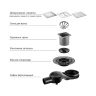 Душевой трап Berges Platz Antik 150x150 091161 с решеткой Хром