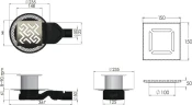 Душевой трап Berges Platz Antik 150x150 091161 с решеткой Хром