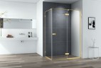 Душевой уголок Cezares Bellagio 120x90 BELLAGIO-AH-1-120/90-C-BORO профиль Золото брашированное стекло прозрачное