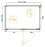 Душевой уголок Cezares Bellagio 120x90 BELLAGIO-AH-1-120/90-C-BORO профиль Золото брашированное стекло прозрачное