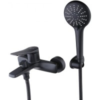 Смеситель для ванны Lemark Bronx LM3714BL Черный латунь на стену