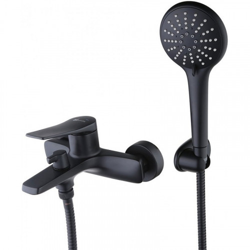 Смеситель для ванны Lemark Bronx LM3714BL Черный латунь на стену