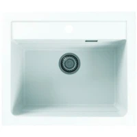 Кухонная мойка Alveus Granital Atrox 30 Arctic G11 590x500 1131991 Белая искусственный камень (литьевой мрамор) встраиваемая сверху, встраиваемая снизу