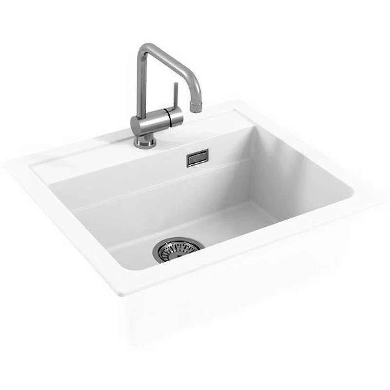 Кухонная мойка Alveus Granital Atrox 30 Arctic G11 590x500 1131991 Белая искусственный камень (литьевой мрамор) встраиваемая сверху, встраиваемая снизу